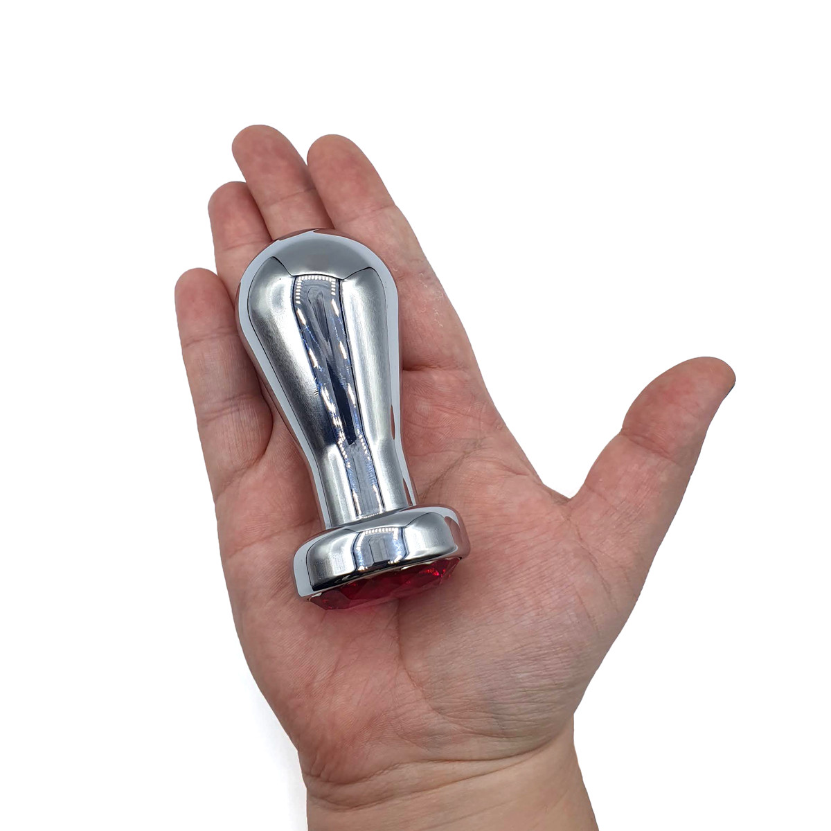 Plug Anal em Aço Inoxidável com Detalhe de Joia na Base - 6,8 x 3,9 cm | Disponível em 5 Cores - 8