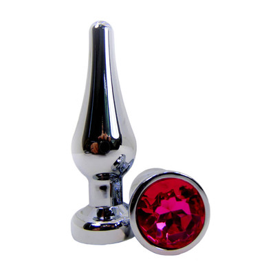 Foto 1 do produto Plug Anal em Aço Inoxidável com Detalhe de Joia na Base | Tamanho: M  | Cor: Rosa