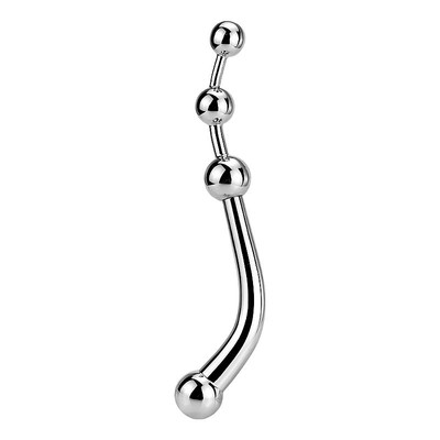 Foto 1 do produto Plug Anal em Aço Inoxidável com Esferas Gradativas - Sexy Import | 27 x 3,2 cm