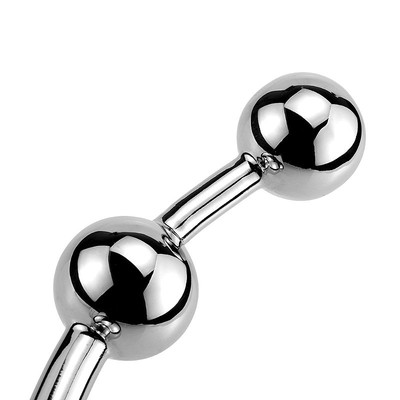 Foto 4 do produto Plug Anal em Aço Inoxidável com Esferas Gradativas - Sexy Import | 27 x 3,2 cm
