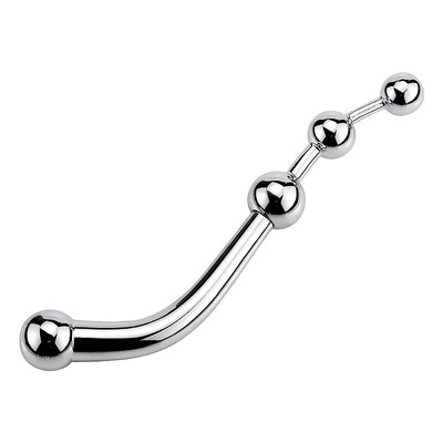 Foto 2 do produto Plug Anal em Aço Inoxidável com Esferas Gradativas - Sexy Import | 27 x 3,2 cm