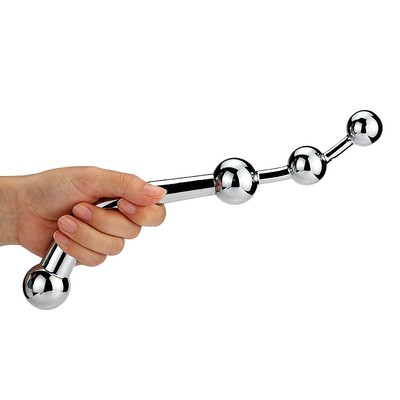 Foto 5 do produto Plug Anal em Aço Inoxidável com Esferas Gradativas - Sexy Import | 27 x 3,2 cm
