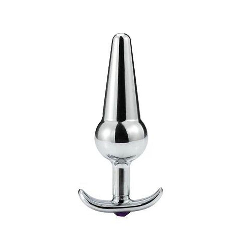 Plug Anal em Aço Inoxidável com Pequena Esfera, Base Removível e Pedra Brilhante - SI | 10 x 3,2 cm | Disponível em 2 Cores - 1