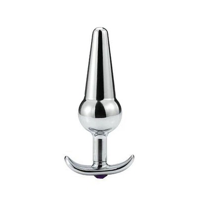 Plug Anal em Aço Inoxidável com Pequena Esfera, Base Removível e Pedra Brilhante - SI | 10 x 3,2 cm | Disponível em 2 Cores