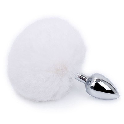 Foto 6 do produto Plug Anal ''G'' em Aço Inoxidável com Pompom - 8,3 x 4 cm | Disponível em 5 Cores
