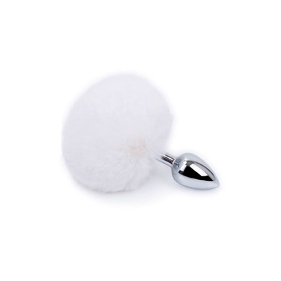 Foto 3 do produto Plug Anal Tamanho "P" em Metal com Pompom de Pelúcia - 6 x 2,6 cm | Disponível em 4 Cores
