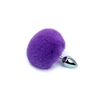 Foto 4 do produto Plug Anal Tamanho "P" em Metal com Pompom de Pelúcia - 6 x 2,6 cm | Disponível em 4 Cores