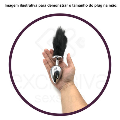 Plug Anal em Aço Inoxidável com Rabo de Raposa Artificial - Tamanho: G | Disponível em 5 Cores