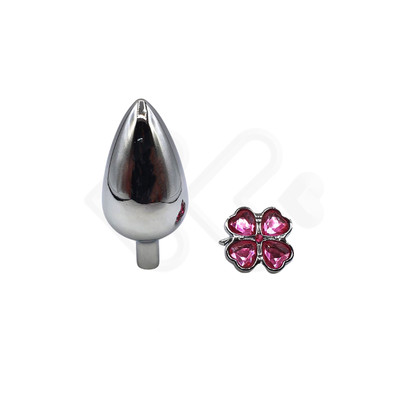 Foto 11 do produto Plug Anal em Aço com Joias na Base no Formato de Trevo - Sexy Import - 7,9 x 4,1 cm | Disponível em 7 Cores