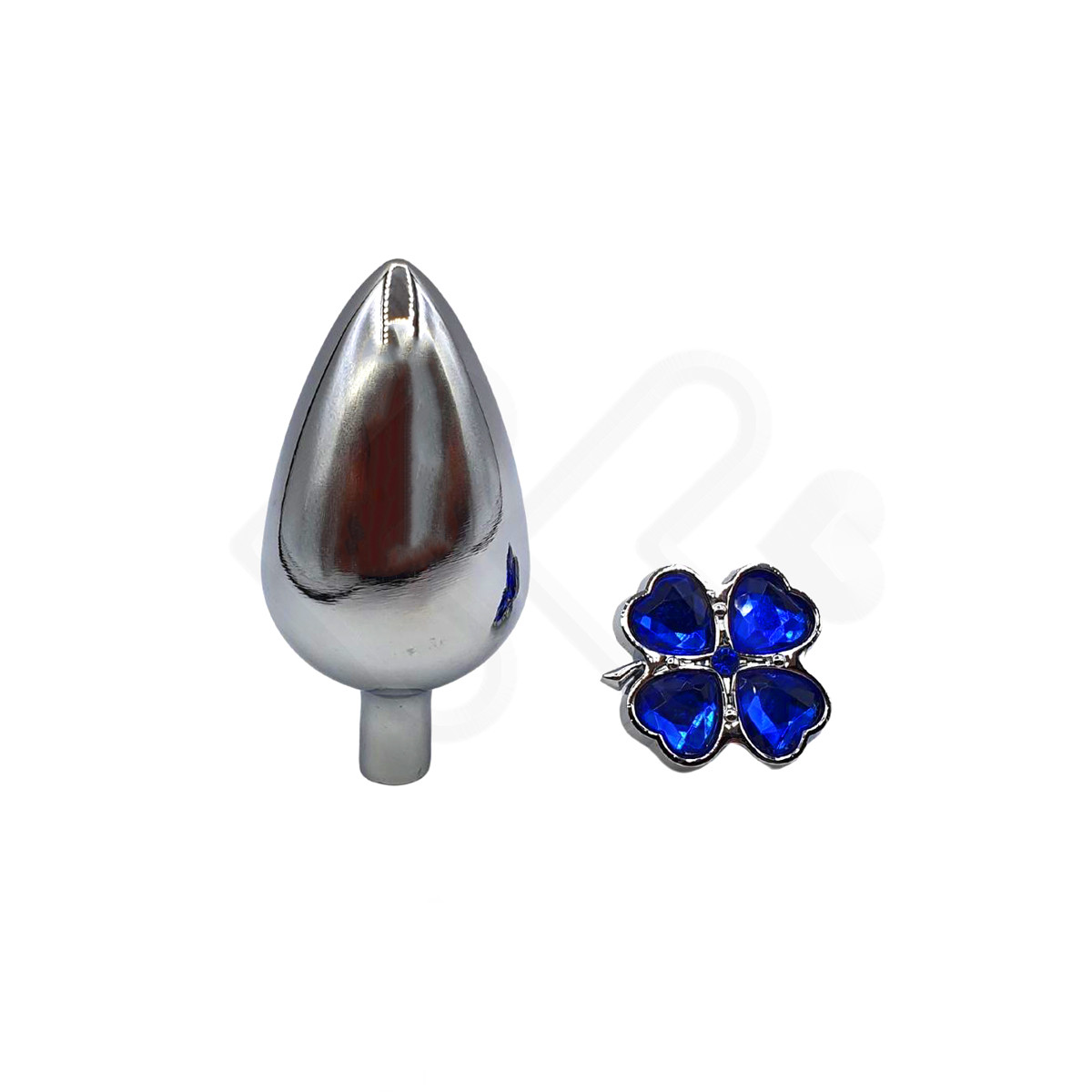 Plug Anal em Aço com Joias na Base no Formato de Trevo - Sexy Import - 7,9 x 4,1 cm | Disponível em 7 Cores - 3