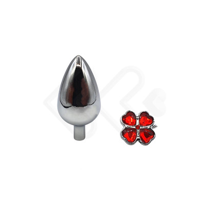 Foto 5 do produto Plug Anal em Aço com Joias na Base no Formato de Trevo - Sexy Import - 7,9 x 4,1 cm | Disponível em 7 Cores