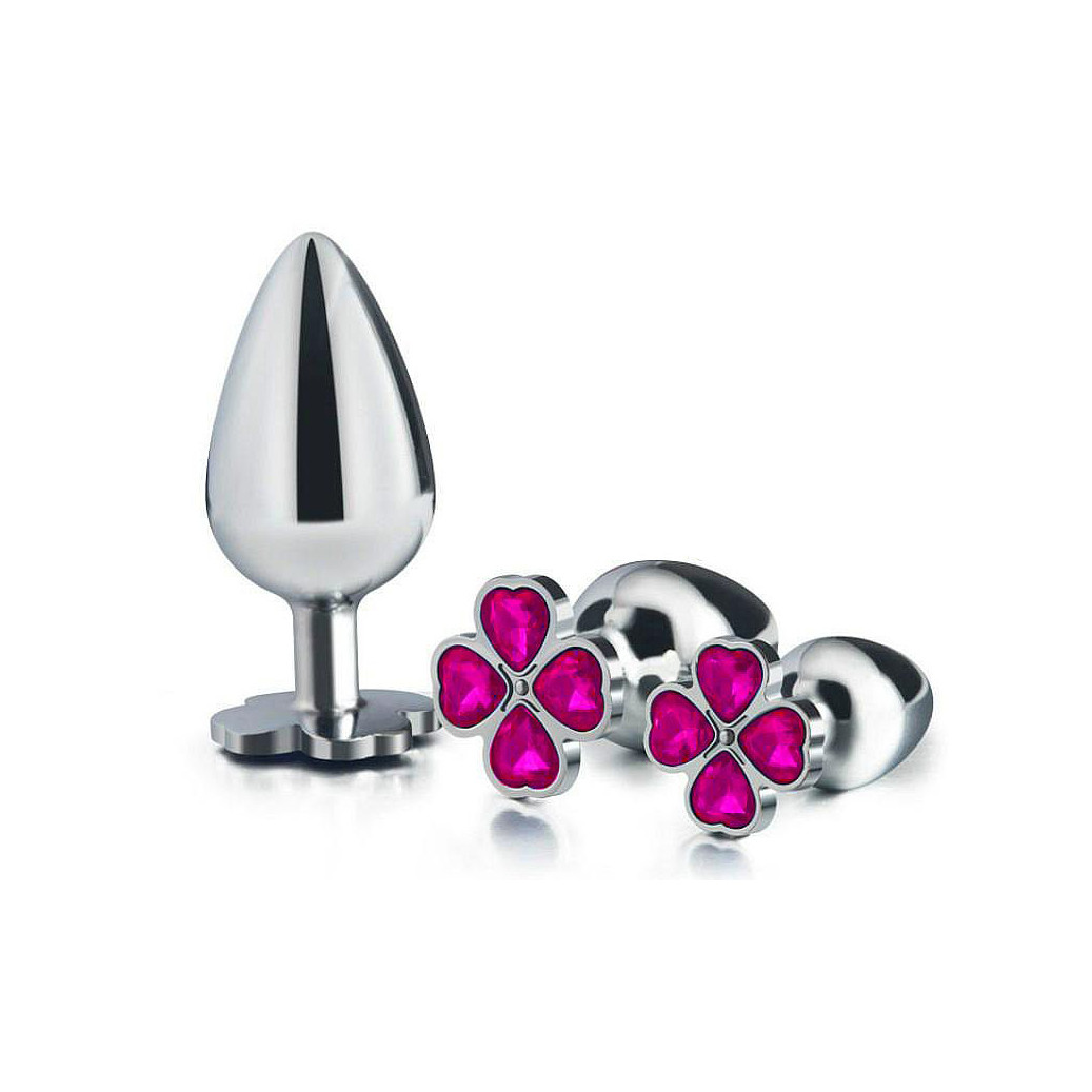 Plug Anal em Aço com Joias na Base no Formato de Trevo - Sexy Import - 7,9 x 4,1 cm | Disponível em 7 Cores - 10