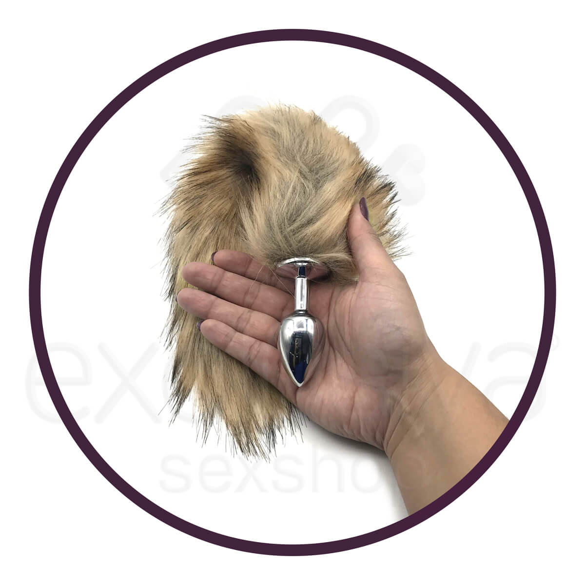 Plug Anal de Aço com Rabo de Raposa Artificial 40 cm - 2