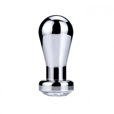Foto 3 do produto Plug Anal em Alumínio Fundido com Pedra na Base - 6,9 x 3,9 cm | Cor: Transparente