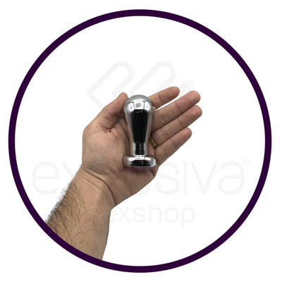 Foto 5 do produto Plug Anal em Alumínio Fundido com Pedra na Base - 6,9 x 3,9 cm  | Cor: Rosa
