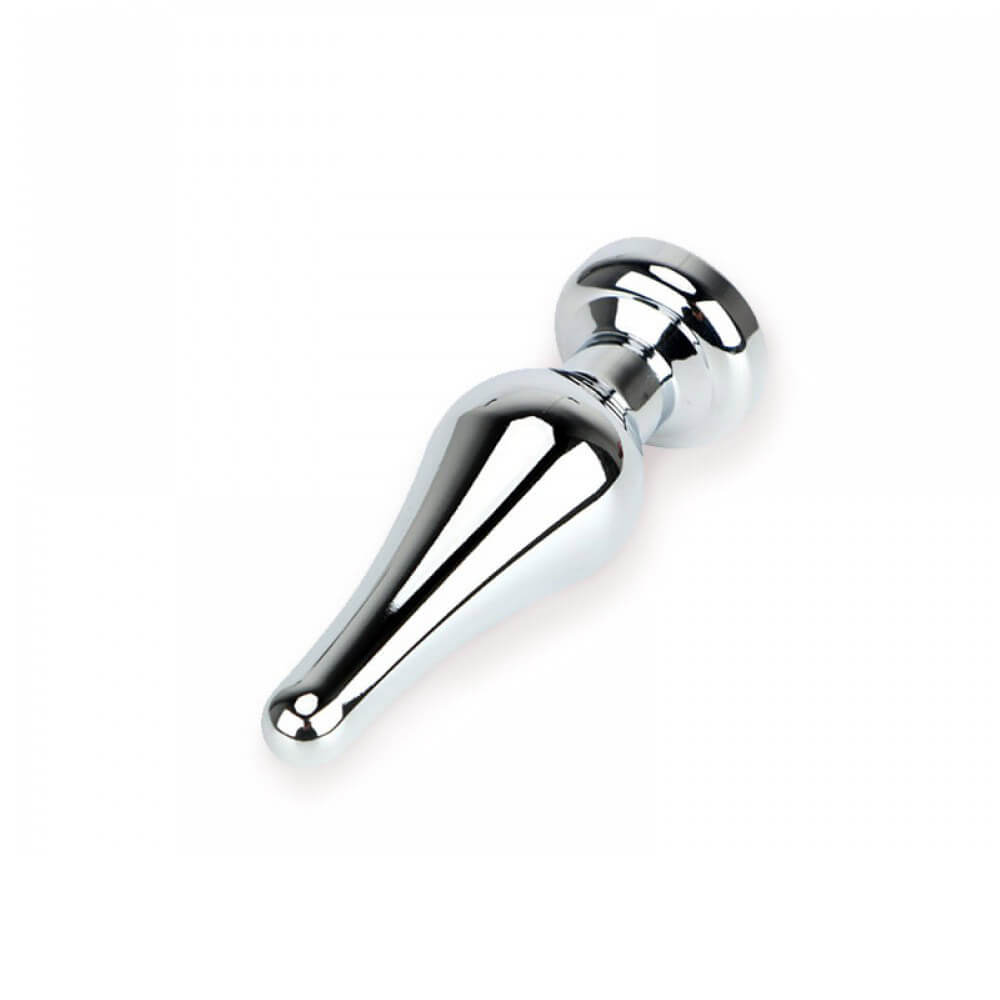 Plug Anal em Alumínio Polido com Detalhe de Joia na Base - 9,9 x 3 cm  | Cor: Vermelho - 3