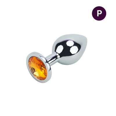 Foto 1 do produto Plug Anal Tamanho "P" em Alumínio Polido com Detalhe de Joia na Base | 5,5 x 2,5 cm | Disponível em 13 Cores