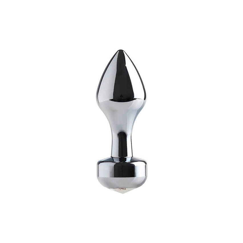 Plug Anal em Alumínio Polido com Joia na Base - 7,4 x 3,3 cm | Disponível em 4 Cores - 2