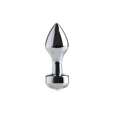 Foto 2 do produto Plug Anal em Alumínio Polido com Joia na Base - 7,4 x 3,3 cm | Disponível em 4 Cores