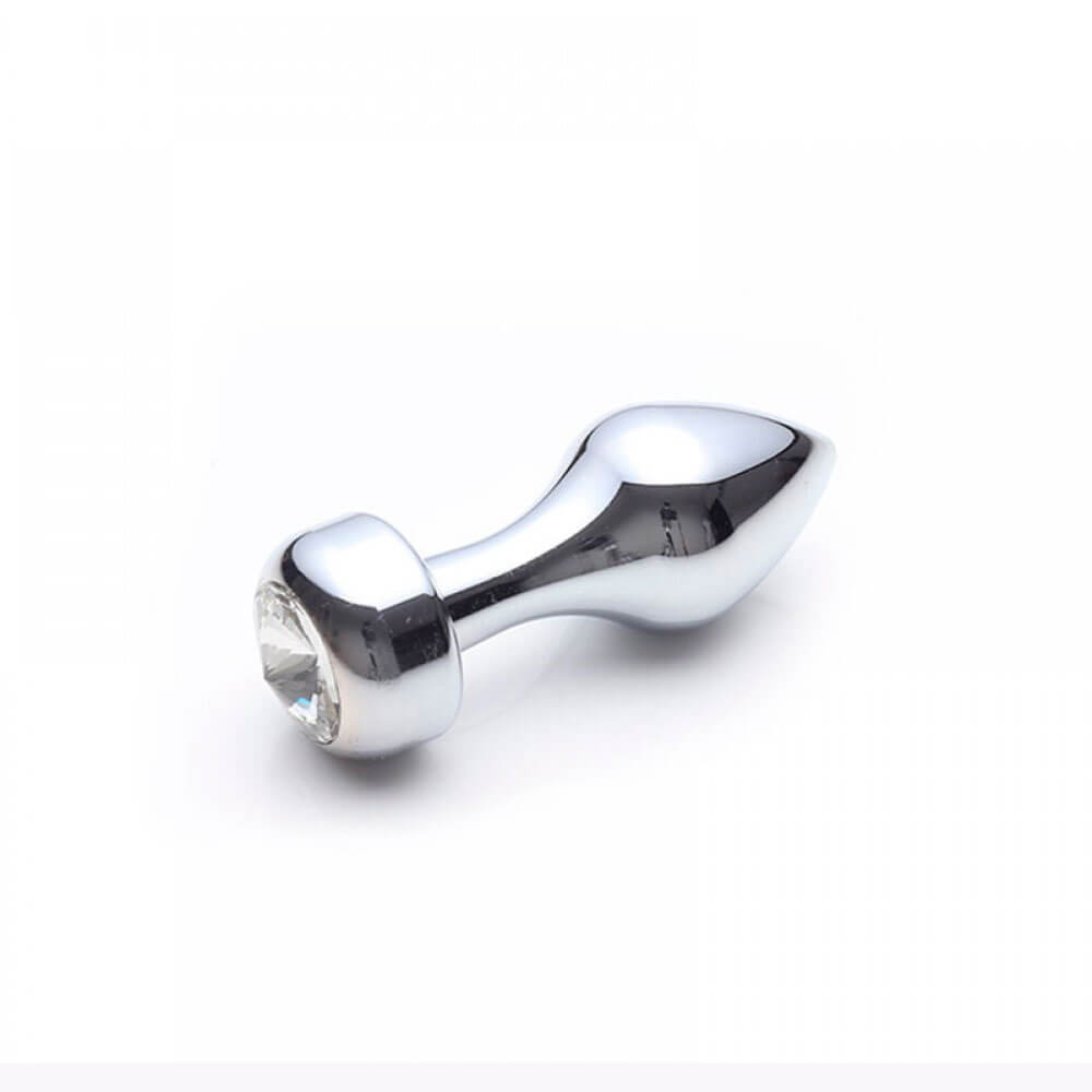 Plug Anal em Alumínio Polido com Joia na Base - 7,4 x 3,3 cm | Disponível em 4 Cores - 1