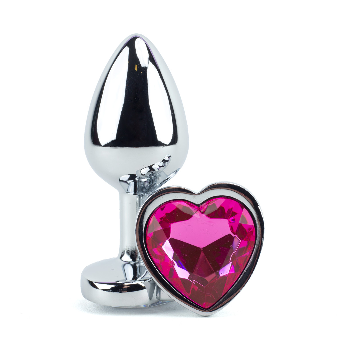 Plug Anal em Alumínio com Joia em Forma de Coração no Tamanho ''P'' - 5,8 x 2,7 cm | Disponível em 11 Cores - 3
