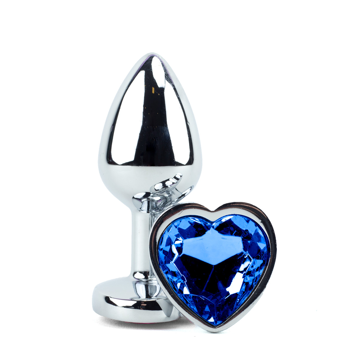 Plug Anal em Alumínio com Joia em Forma de Coração no Tamanho ''P'' - 5,8 x 2,7 cm | Disponível em 11 Cores - 5