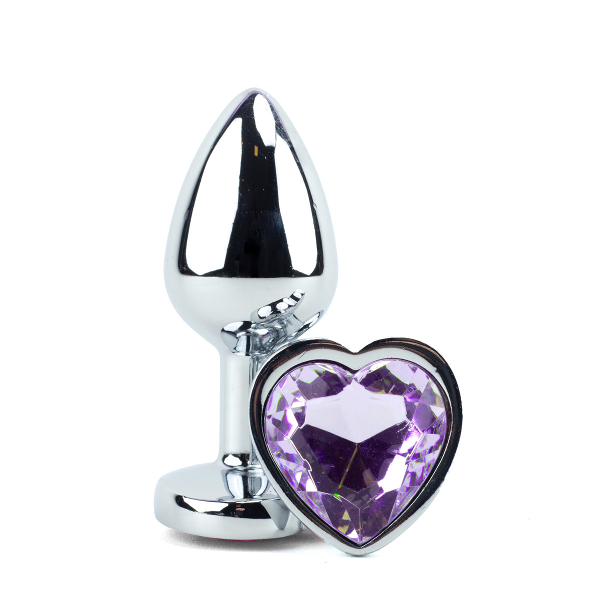 Plug Anal em Alumínio com Joia em Forma de Coração no Tamanho ''P'' - 5,8 x 2,7 cm | Disponível em 11 Cores - 7