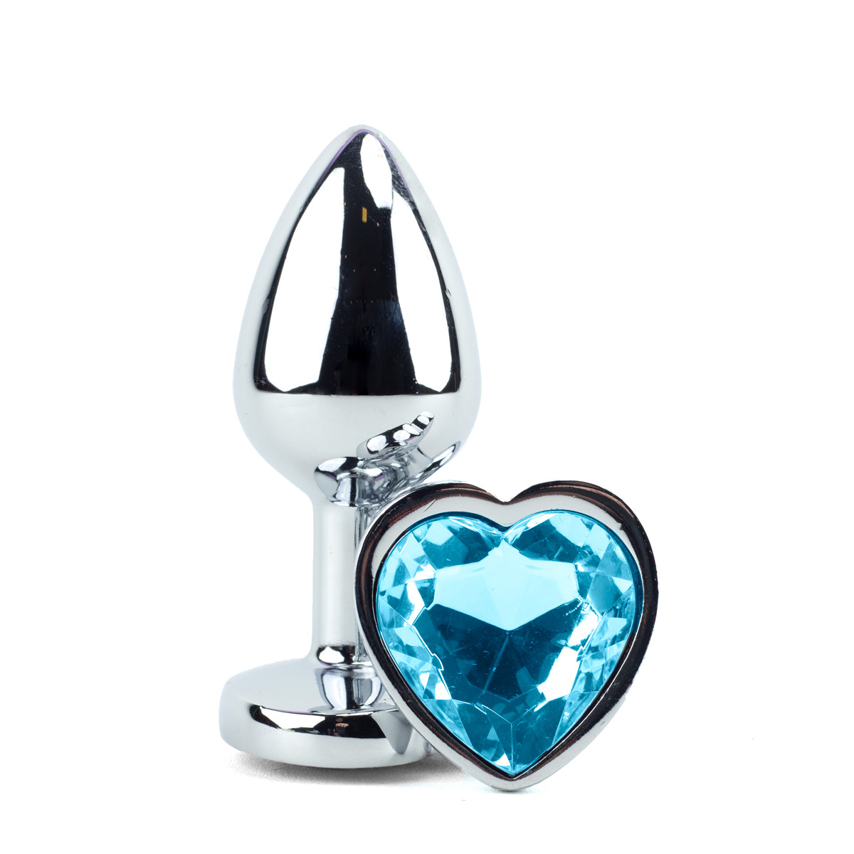 Plug Anal em Alumínio com Joia em Forma de Coração no Tamanho ''P'' - 5,8 x 2,7 cm | Disponível em 11 Cores - 8