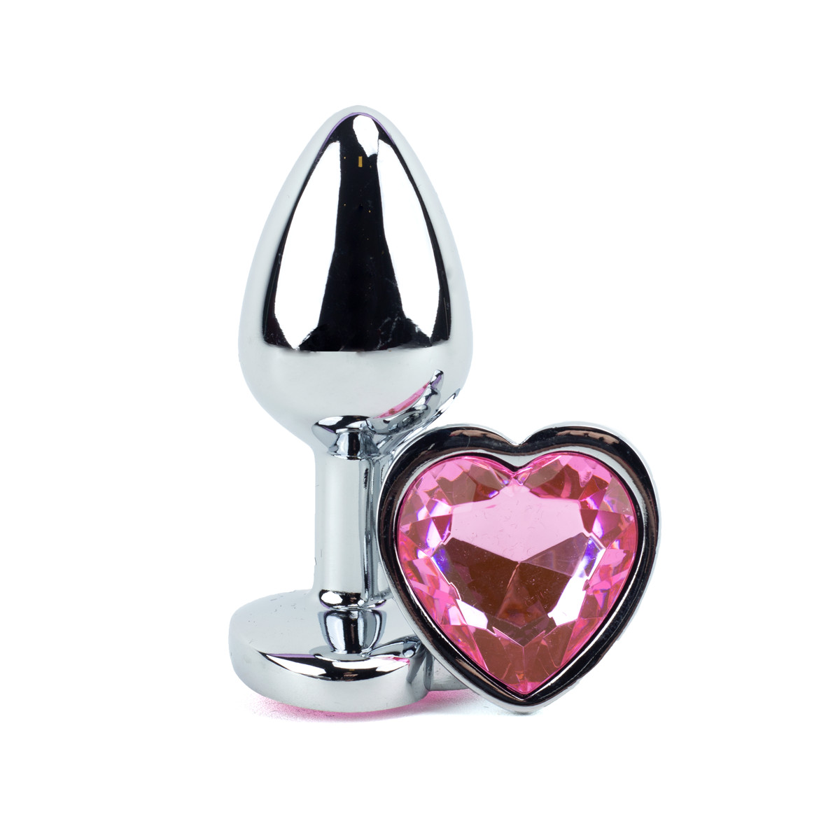 Plug Anal em Alumínio com Joia em Forma de Coração no Tamanho ''P'' - 5,8 x 2,7 cm | Disponível em 11 Cores - 9