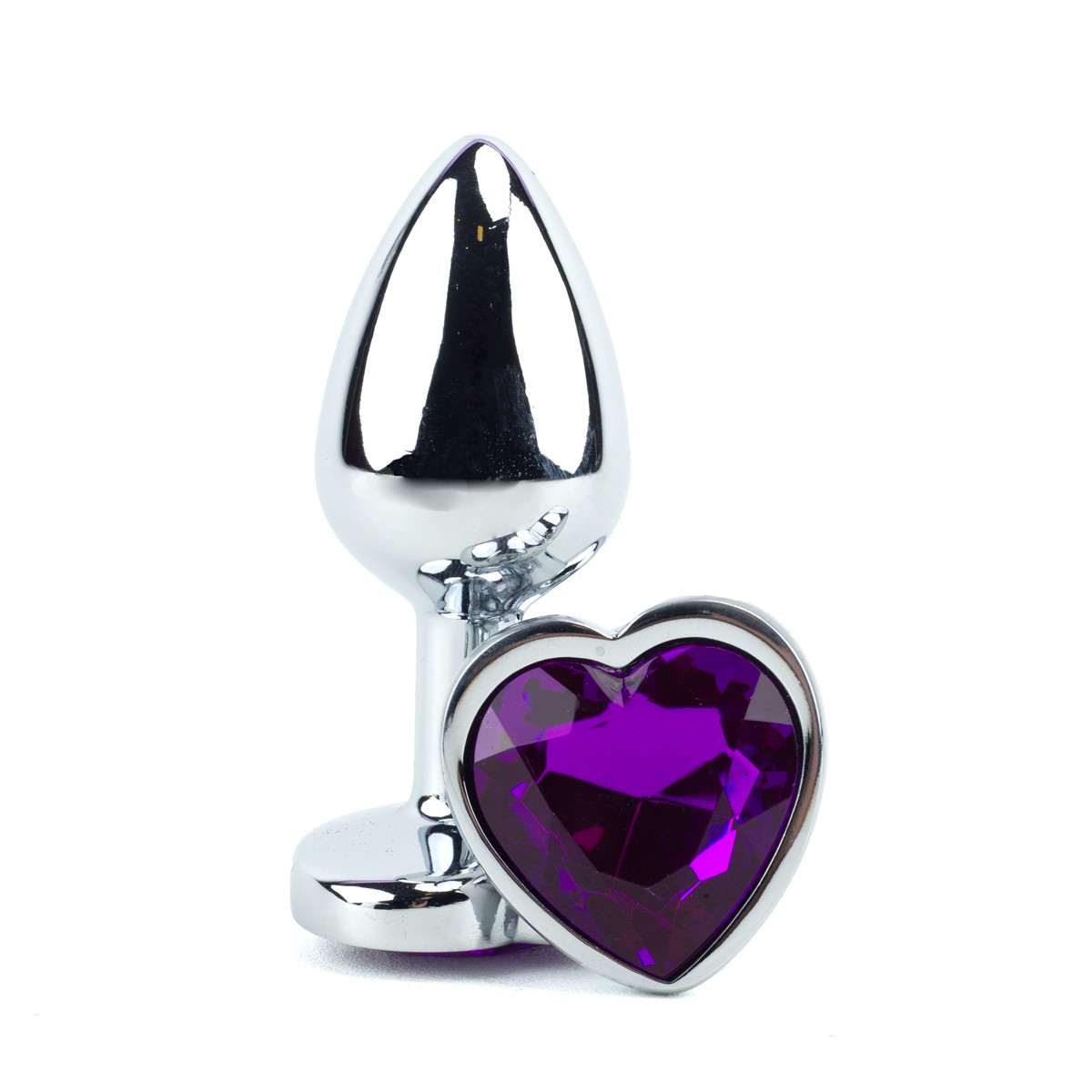 Plug Anal em Alumínio com Joia em Forma de Coração no Tamanho ''P'' - 5,8 x 2,7 cm | Disponível em 11 Cores - 11