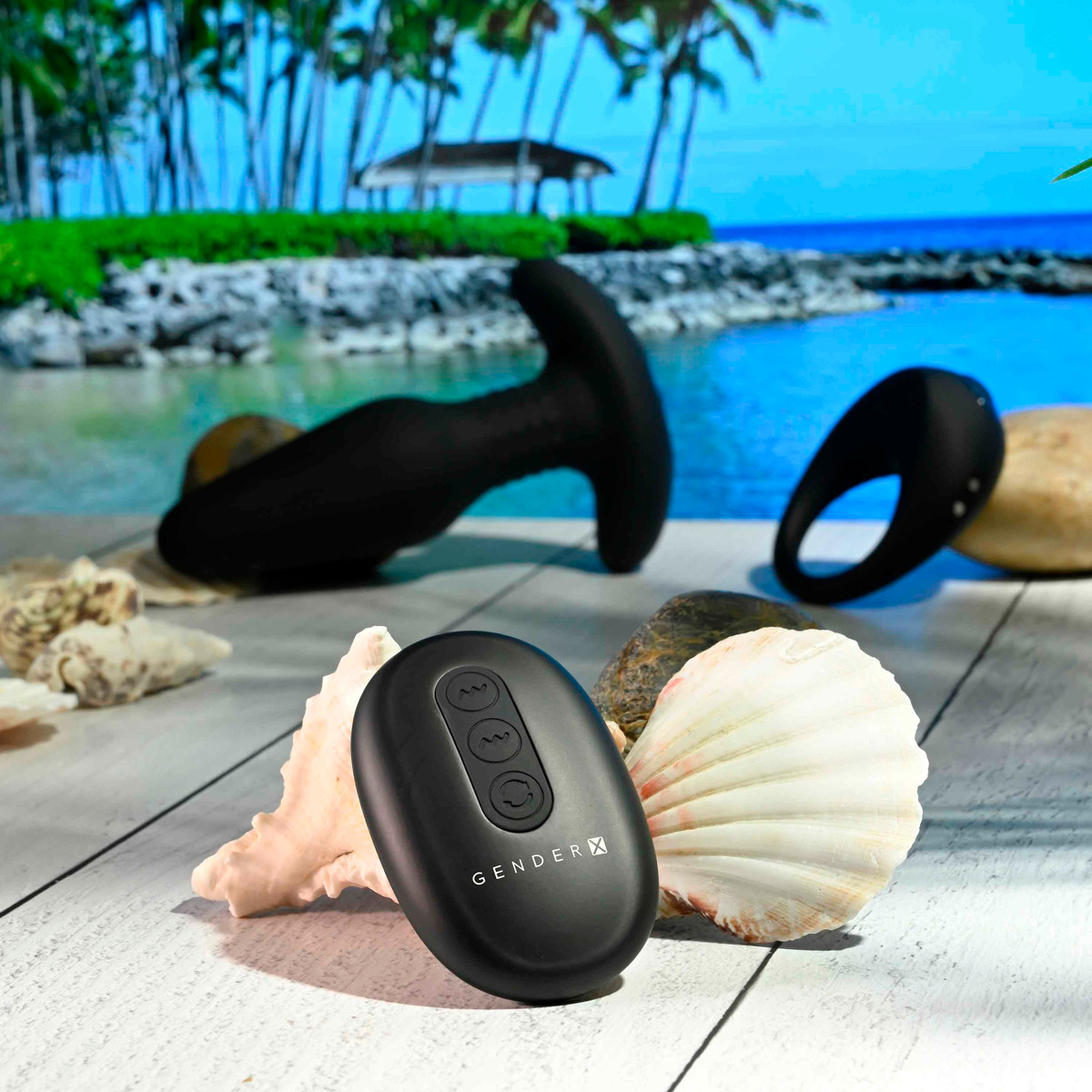 Plug Anal e Anel Peniano Recarregáveis com 10 Modos de Vibração, 3 Velocidades de Rotação e Controle Remoto - Gender X Teamwork | 10,8 x 4 cm - 4