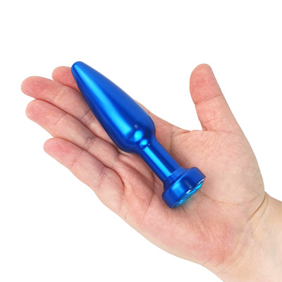 Plug Anal Cônico em Metal com Joia em sua Base - Anal Plug Stainless | 9,5 x 2,8 cm | Disponível em 3 Cores