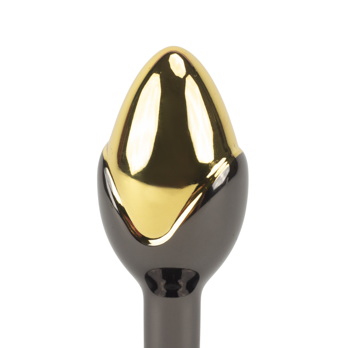 Plug Anal Bicolor "P" em Formato Cônico com Pedra Brilhante na Base - 6 x 2,6 cm - 4