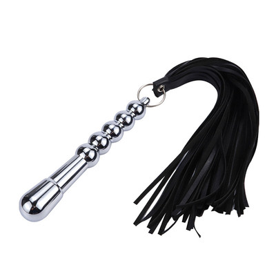 Foto 4 do produto Plug Anal com Chicote e Franja em Camurça - Bondage Kits | 16 x 2,6 cm