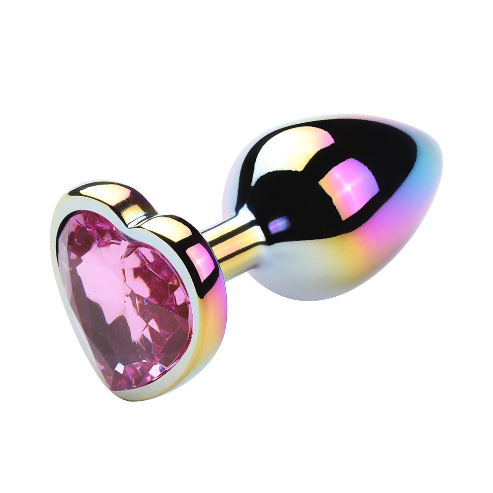 Plug Anal Colorido "G" com Detalhe de Pedra Brilhante no Formato de Coração na Base - 7,3 x 4,1 cm | Disponível em 6 Cores - 4