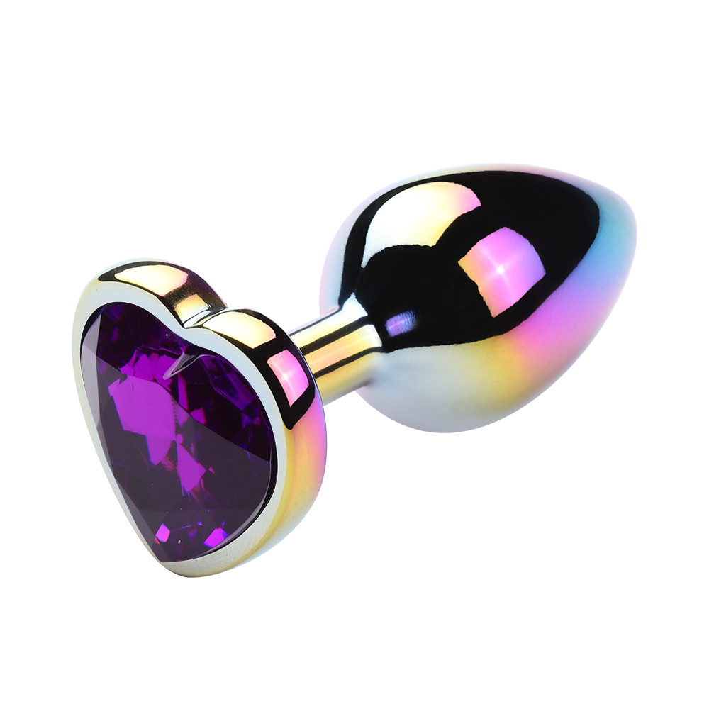 Plug Anal Colorido "G" com Detalhe de Pedra Brilhante no Formato de Coração na Base - 7,3 x 4,1 cm | Disponível em 6 Cores - 3