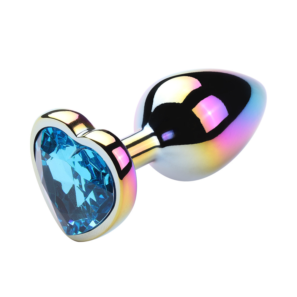 Plug Anal Colorido "G" com Detalhe de Pedra Brilhante no Formato de Coração na Base - 7,3 x 4,1 cm | Disponível em 6 Cores - 6