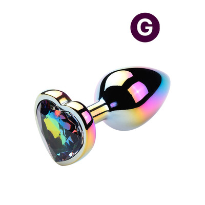 Plug Anal Colorido "G" com Detalhe de Pedra Brilhante no Formato de Coração na Base - 7,3 x 4,1 cm | Disponível em 6 Cores