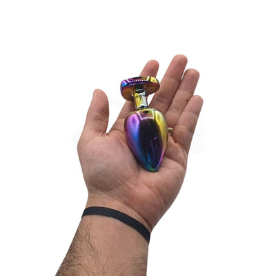Plug Anal Colorido "G" com Detalhe de Pedra Brilhante no Formato de Coração na Base - 7,3 x 4,1 cm | Disponível em 6 Cores