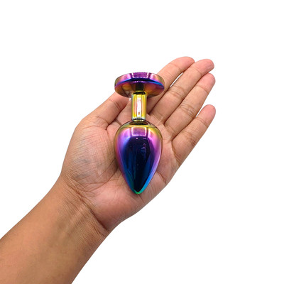 Plug Anal Colorido "G" no Formato Cônico com Detalhe de Pedra Brilhante na Base - 9 x 3,9 cm | Disponível em 6 Cores