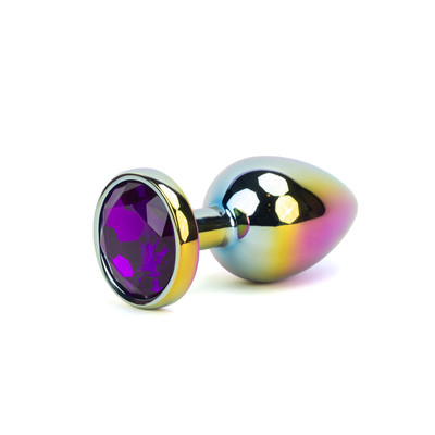 Foto 4 do produto Plug Anal Colorido "G" no Formato Cônico com Detalhe de Pedra Brilhante na Base - Vip Mix | 7,4 x 3,9 cm | Disponível em 5 Cores