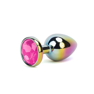 Foto 2 do produto Plug Anal Colorido "G" no Formato Cônico com Detalhe de Pedra Brilhante na Base - Vip Mix | 7,4 x 3,9 cm | Disponível em 5 Cores