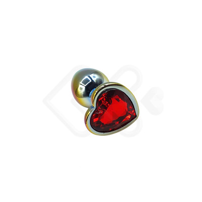 Foto 5 do produto Plug Anal Colorido "M" em Aço com Joia na Base no Formato de Coração - Sexy Import - 6,9 x 3,4 cm | Disponível em 5 Cores