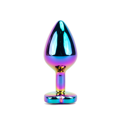 Foto 2 do produto Plug Anal Colorido "M" com Detalhe de Pedra Brilhante no Formato de Coração na Base - Vip Mix | 6,4 x 3,4 cm | Disponível em 5 Cores