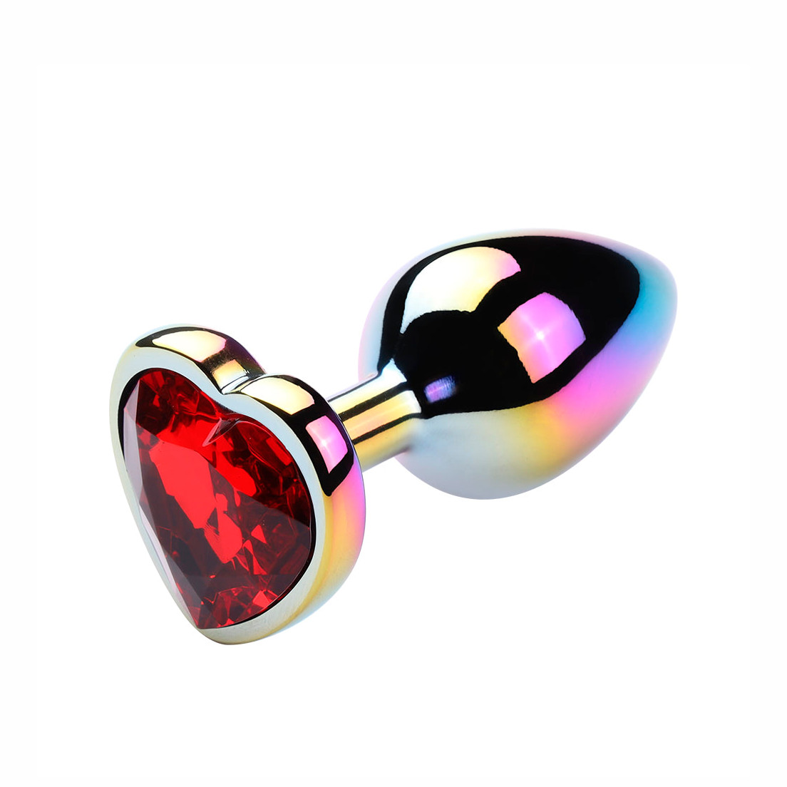 Plug Anal Colorido "M" com Detalhe de Pedra Brilhante no Formato de Coração na Base - Vip Mix | 6,4 x 3,4 cm | Disponível em 5 Cores - 10