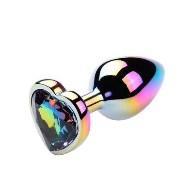 Foto 6 do produto Plug Anal Colorido "M" com Detalhe de Pedra Brilhante no Formato de Coração na Base - Vip Mix | 6,4 x 3,4 cm | Disponível em 5 Cores