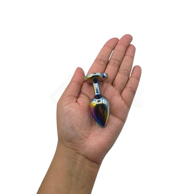Plug Anal Colorido "P" com Detalhe de Pedra Brilhante no Formato de Coração na Base - Vip Mix | 5,4 x 2,7 cm | Disponível em 6 Cores