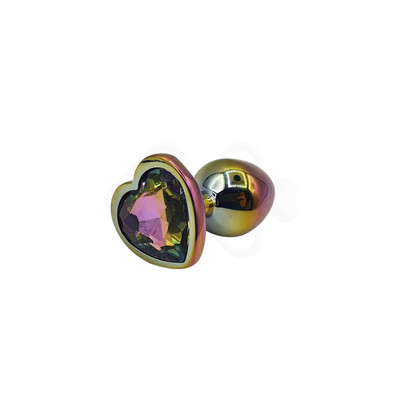 Foto 4 do produto Plug Anal Colorido "P" com Detalhe de Pedra Brilhante no Formato de Coração na Base - Vip Mix | 5,4 x 2,7 cm | Disponível em 6 Cores