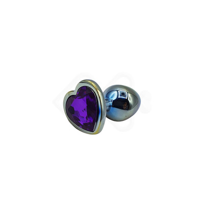 Foto 2 do produto Plug Anal Colorido "P" com Detalhe de Pedra Brilhante no Formato de Coração na Base - Vip Mix | 5,4 x 2,7 cm | Disponível em 6 Cores