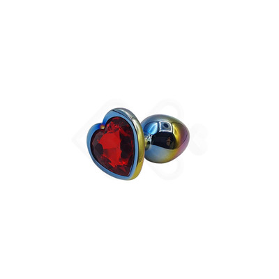 Foto 6 do produto Plug Anal Colorido "P" com Detalhe de Pedra Brilhante no Formato de Coração na Base - Vip Mix | 5,4 x 2,7 cm | Disponível em 6 Cores